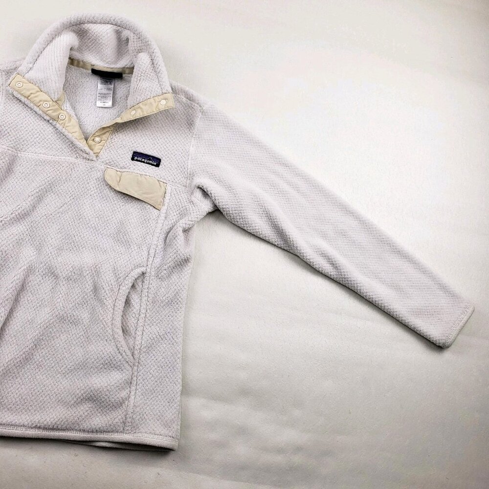 Patagonia Synchilla Snap T Fleece Pullover Womens XS White Outdoor Jacket FLAW - Picture 5 of 12
